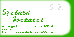 szilard horpacsi business card